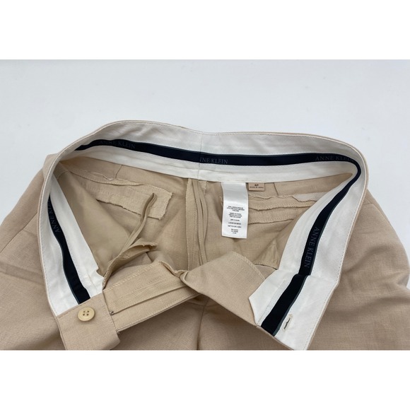 ANNE KLEIN Womens Beige Linen Blend Straight Leg Dress Pants Size 6P - Picture 4 of 11